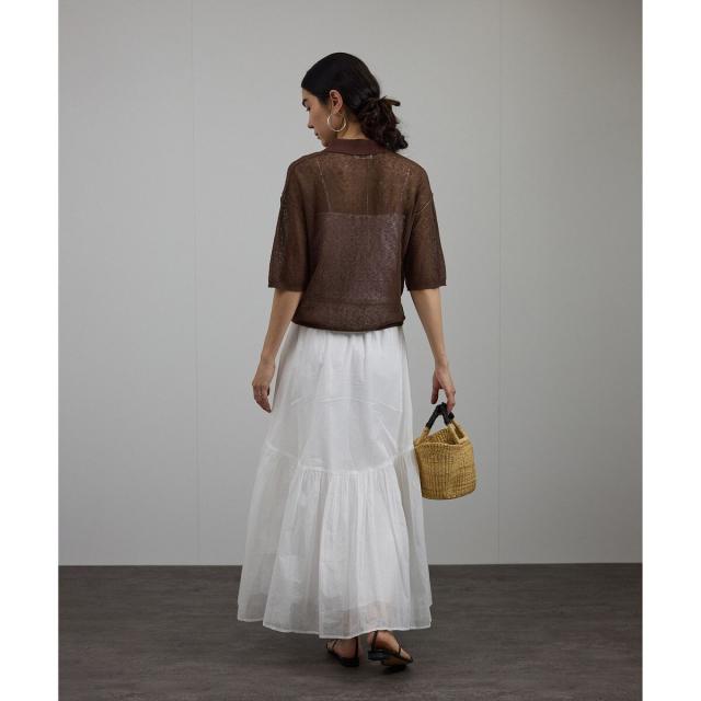 サロン アダム エ ロペ（SALON adam et rope’ ）/シアークレープクロップドポロシャツ_12