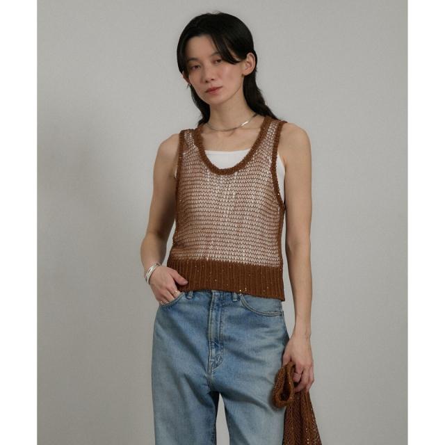サロン アダム エ ロペ（SALON adam et rope’ ）/ギマコットンスパンコールベスト/タンク_2