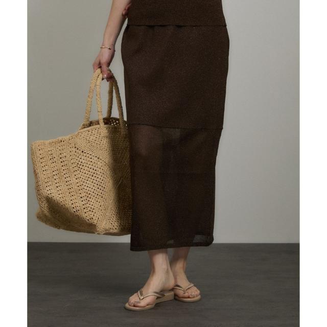 サロン アダム エ ロペ（SALON adam et rope’ ）/ブライトリブタイトスカート［セットアップ対応］