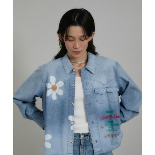 サロン アダム エ ロペ（SALON adam et rope’ ）/【KURO（クロ）】HANDLER EMBROIDERY WESTERN SHIRT / フラワープ