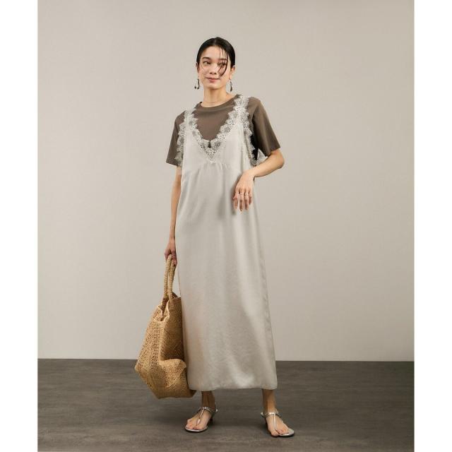 サロン アダム エ ロペ（SALON adam et rope’ ）/【WEB限定】ビンテージライクアクセントレースワンピース