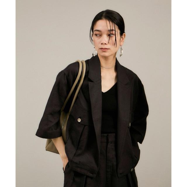 サロン アダム エ ロペ（SALON adam et rope’ ）/リネンツイルブルゾン
