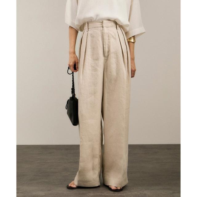 サロン アダム エ ロペ（SALON adam et rope’ ）/リネンツイルタックパンツ