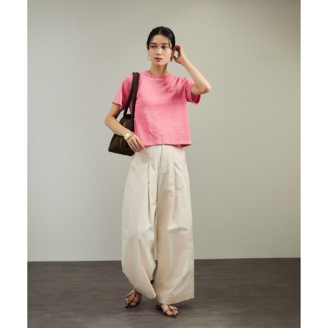 サロン アダム エ ロペ（SALON adam et rope’ ）/クロップドハーフスリーブリネンニット［ドライタッチ・洗える］_19
