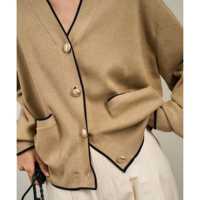 サロン アダム エ ロペ（SALON adam et rope’ ）/【WEB限定】メタルボタンスウェットライクラインカーディガン 2［新色追加］