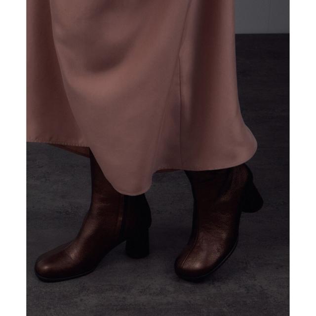サロン アダム エ ロペ（SALON adam et rope’ ）/【WEB限定】レザースクエアトゥヒールショートブーツ_3