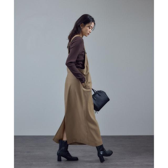 サロン アダム エ ロペ（SALON adam et rope’ ）/【WEB限定】レザースクエアトゥヒールショートブーツ_4