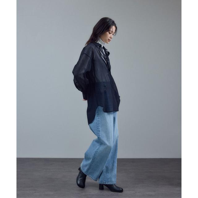 サロン アダム エ ロペ（SALON adam et rope’ ）/【WEB限定】レザースクエアトゥヒールショートブーツ_8