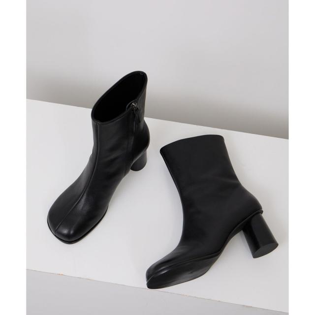 サロン アダム エ ロペ（SALON adam et rope’ ）/【WEB限定】レザースクエアトゥヒールショートブーツ_12