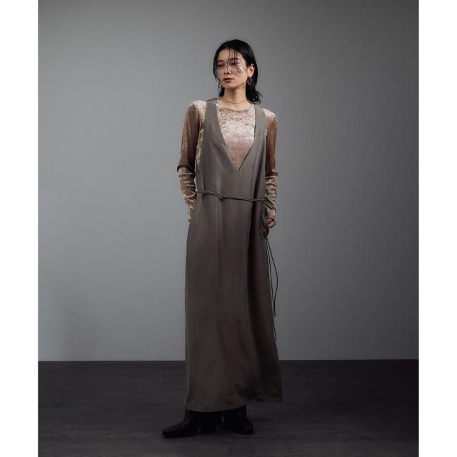 サロン アダム エ ロペ（SALON adam et rope’ ）/[25AW]GENTLE SILK ジャンパースカート【セットアップ対応・洗える】_1