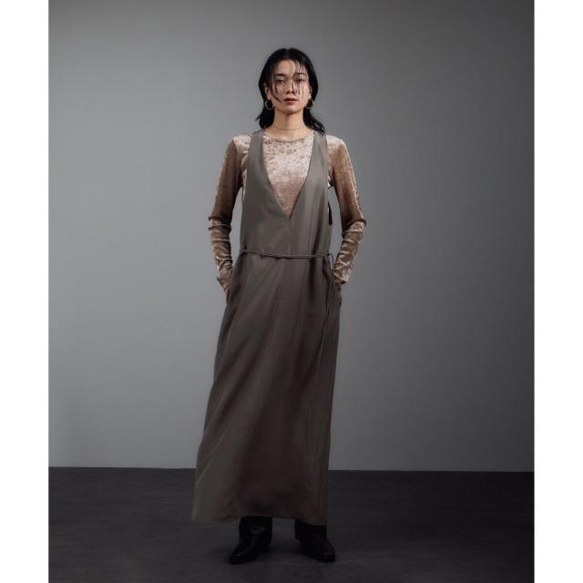 サロン アダム エ ロペ（SALON adam et rope’ ）/[25AW]GENTLE SILK ジャンパースカート【セットアップ対応・洗える】_8
