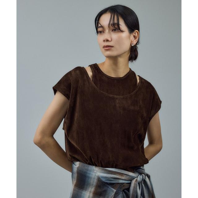 サロン アダム エ ロペ（SALON adam et rope’ ）/【WEB限定】マルチウェイベロアタッチレイヤードプルオーバー