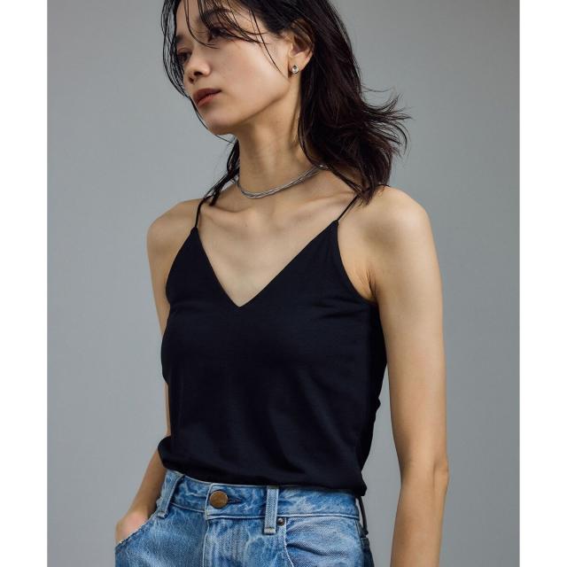 サロン アダム エ ロペ（SALON adam et rope’ ）/ベア天カップ付きVネックキャミソール［UVケア・接触冷感］