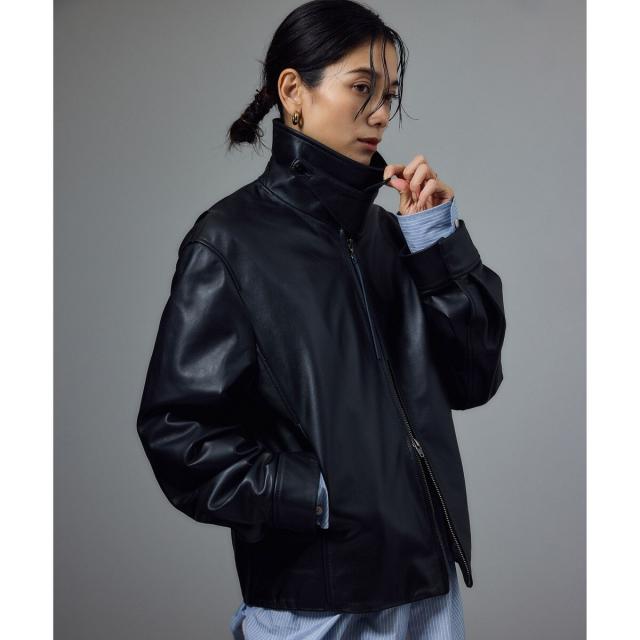 サロン アダム エ ロペ（SALON adam et rope’ ）/ラムレザージップブルゾン