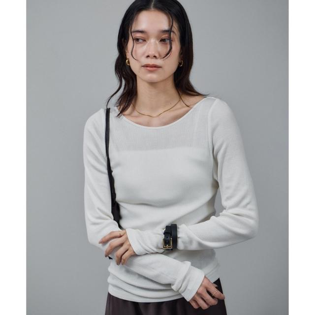 サロン アダム エ ロペ（SALON adam et rope’ ）/Hug Silkラウンドネックプルオーバー 2 / 新色追加