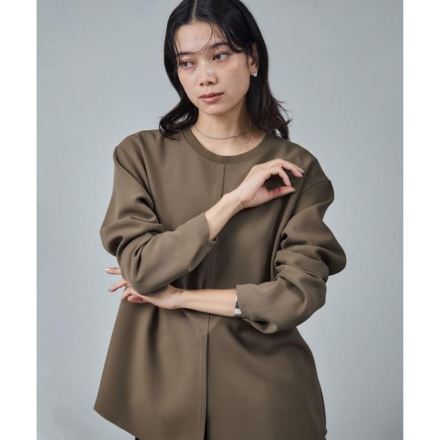 サロン アダム エ ロペ（SALON adam et rope’ ）/ダブルクロスロングTシャツブラウス / セットアップ対応