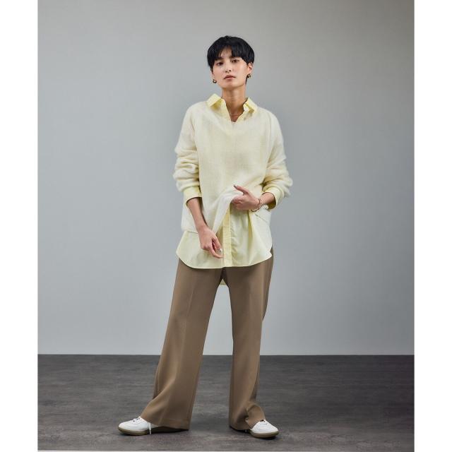 サロン アダム エ ロペ（SALON adam et rope’ ）/ストレッチセミフレアスタイルアップパンツ / セットアップ対応_12