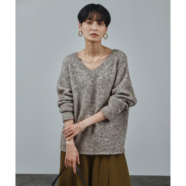 サロン アダム エ ロペ（SALON adam et rope’ ）/コットンウールメランジVネックニットプルオーバー