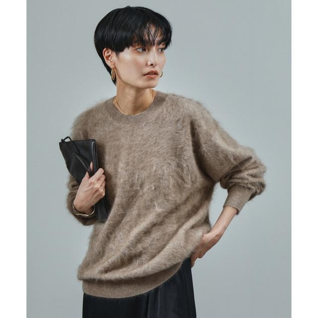 サロン アダム エ ロペ（SALON adam et rope’ ）/ブラッシュドカシミヤクルーネックニットプルオーバー