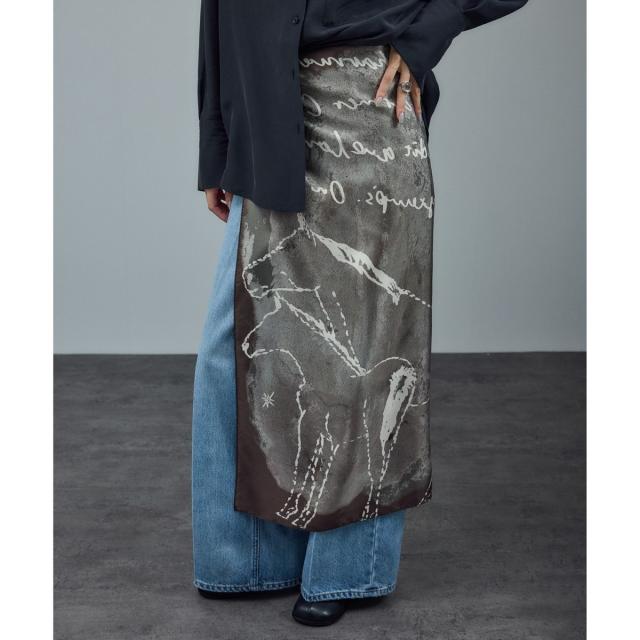 サロン アダム エ ロペ（SALON adam et rope’ ）/スケッチプリントシルクスカーフ