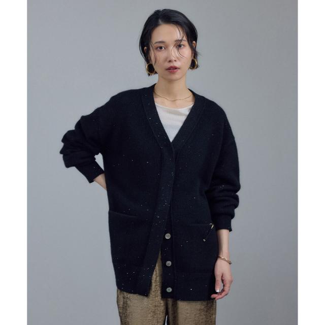 サロン アダム エ ロペ（SALON adam et rope’ ）/Starry sky Knit スパンコールVネックカーディガン_5
