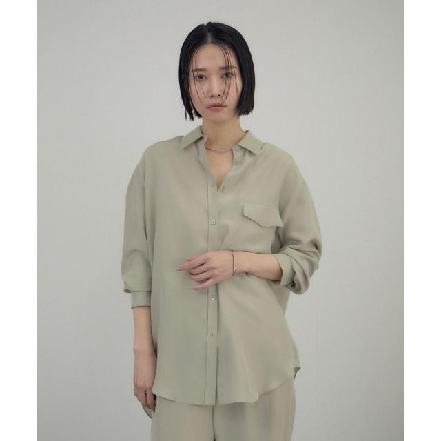 サロン アダム エ ロペ（SALON adam et rope’ ）/[26SS]GENTLE SILK シャツ / セットアップ対応・洗える_5