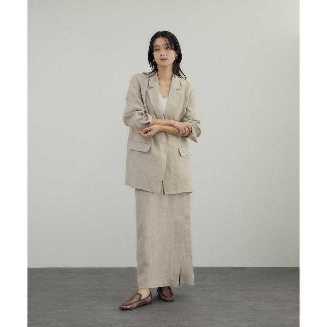 サロン アダム エ ロペ（SALON adam et rope’ ）/リネンドンゴロススカート/セットアップ対応_4