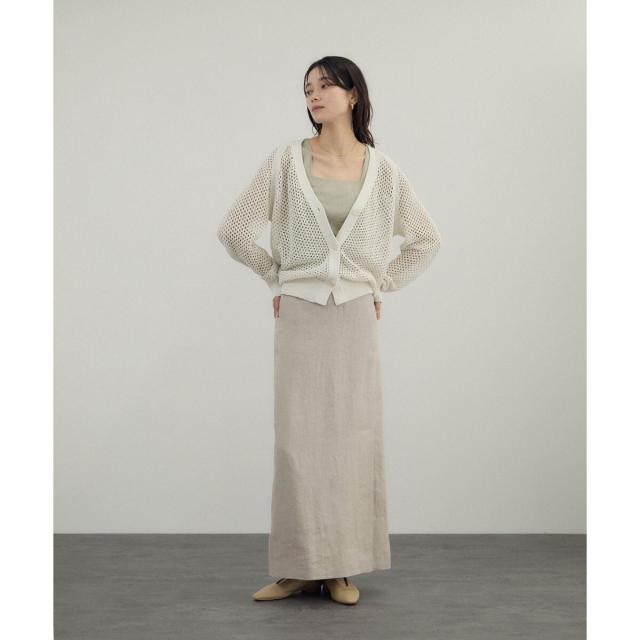 サロン アダム エ ロペ（SALON adam et rope’ ）/リネンドンゴロススカート/セットアップ対応_15