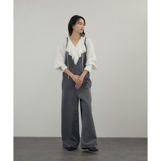 サロン アダム エ ロペ（SALON adam et rope’ ）/デニムライクラッフルフリルブラウス_6