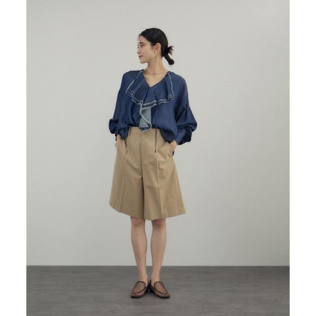 サロン アダム エ ロペ（SALON adam et rope’ ）/デニムライクラッフルフリルブラウス_7