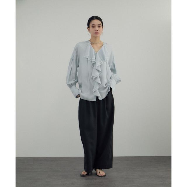 サロン アダム エ ロペ（SALON adam et rope’ ）/デニムライクラッフルフリルブラウス_8