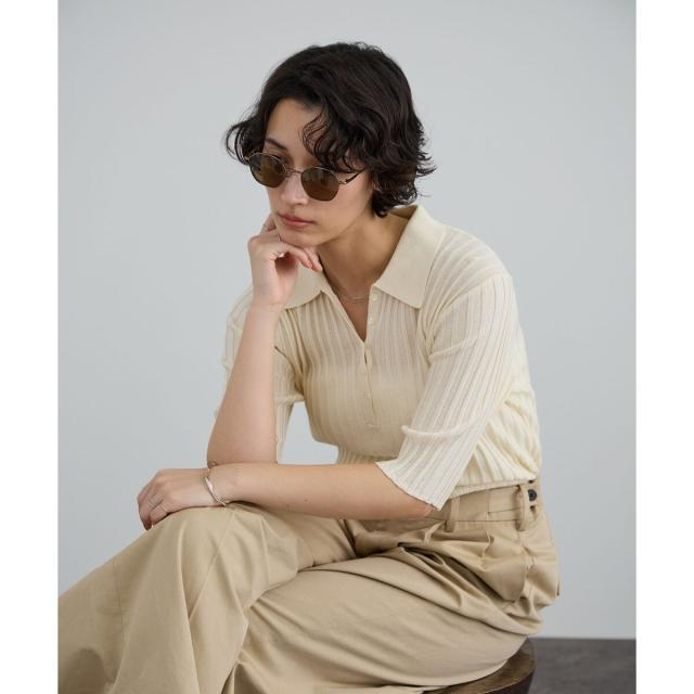 サロン アダム エ ロペ（SALON adam et rope’ ）/ワイドリブスキッパーポロシャツ