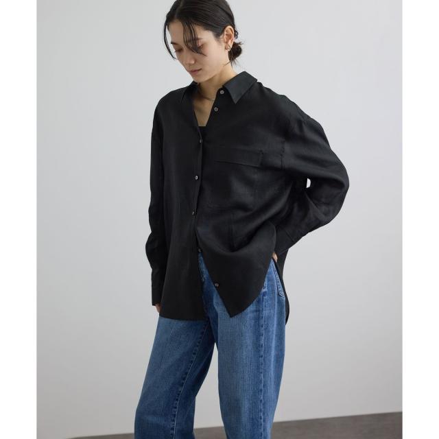サロン アダム エ ロペ（SALON adam et rope’ ）/リネンオーバーシャツ / GENTLE LINEN_4