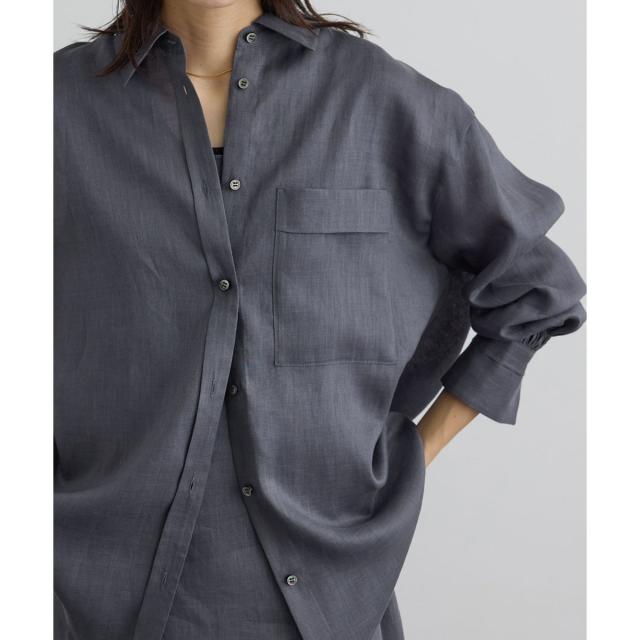 サロン アダム エ ロペ（SALON adam et rope’ ）/リネンオーバーシャツ / GENTLE LINEN_6