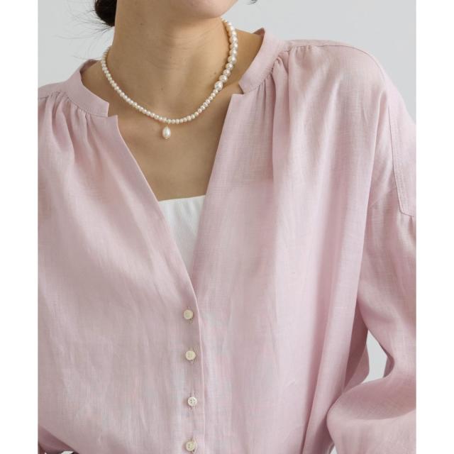 サロン アダム エ ロペ（SALON adam et rope’ ）/リネンスキッパーギャザーブラウス / GENTLE LINEN 新色追加_11