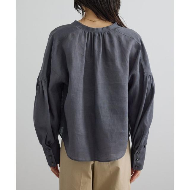 サロン アダム エ ロペ（SALON adam et rope’ ）/リネンスキッパーギャザーブラウス / GENTLE LINEN 新色追加_15