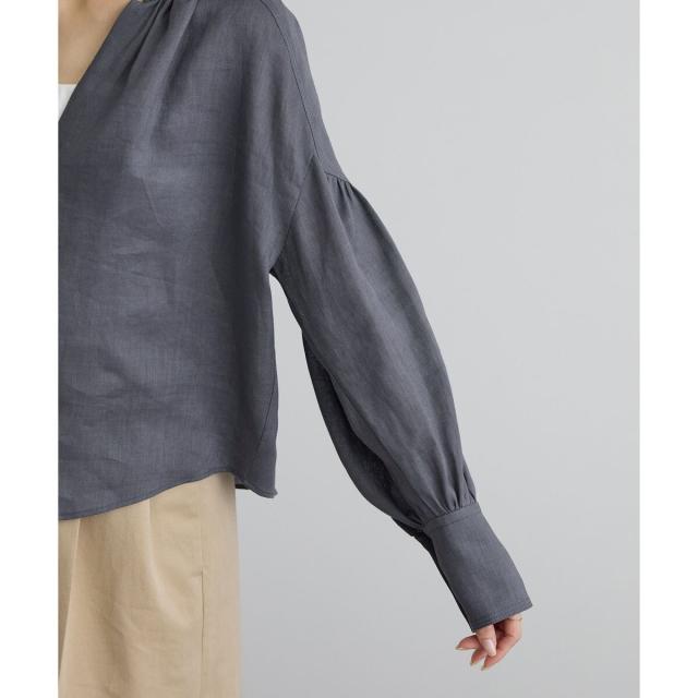 サロン アダム エ ロペ（SALON adam et rope’ ）/リネンスキッパーギャザーブラウス / GENTLE LINEN 新色追加_19