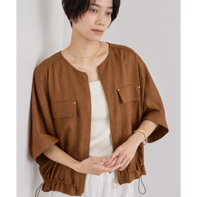 サロン アダム エ ロペ（SALON adam et rope’ ）/【WEB限定】ハーフスリーブドロストライトブルゾン