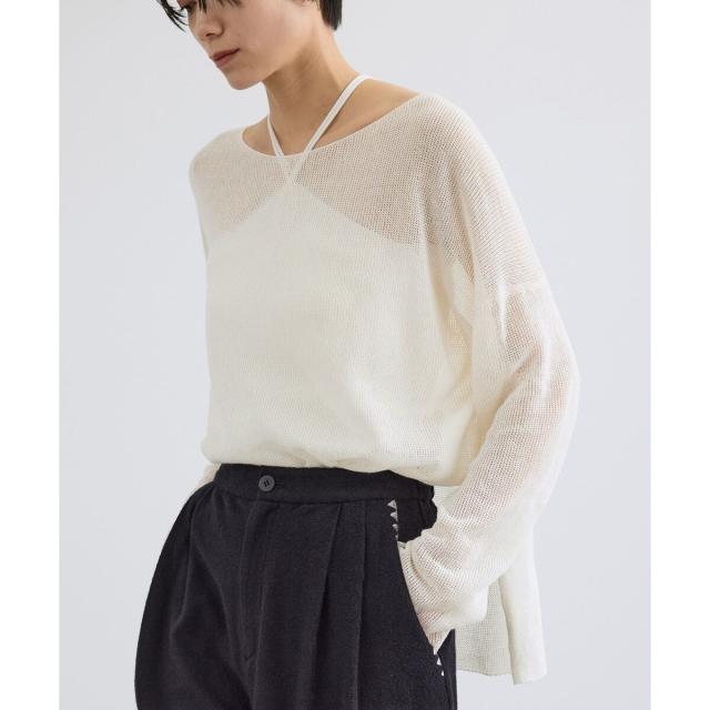 サロン アダム エ ロペ（SALON adam et rope’ ）/オーガニックリネンシアーボートネックプルオーバー