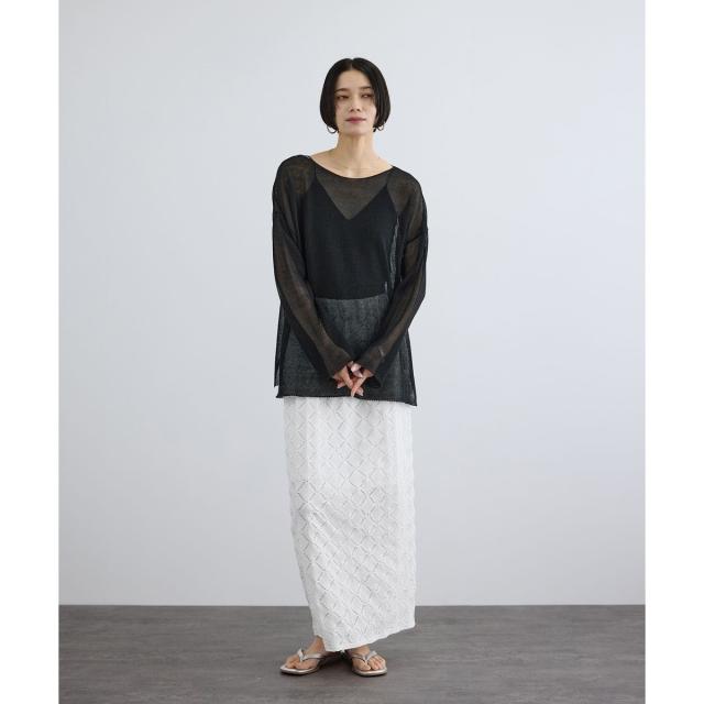 サロン アダム エ ロペ（SALON adam et rope’ ）/オーガニックリネンシアーボートネックプルオーバー_10