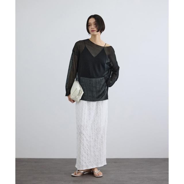 サロン アダム エ ロペ（SALON adam et rope’ ）/オーガニックリネンシアーボートネックプルオーバー_11