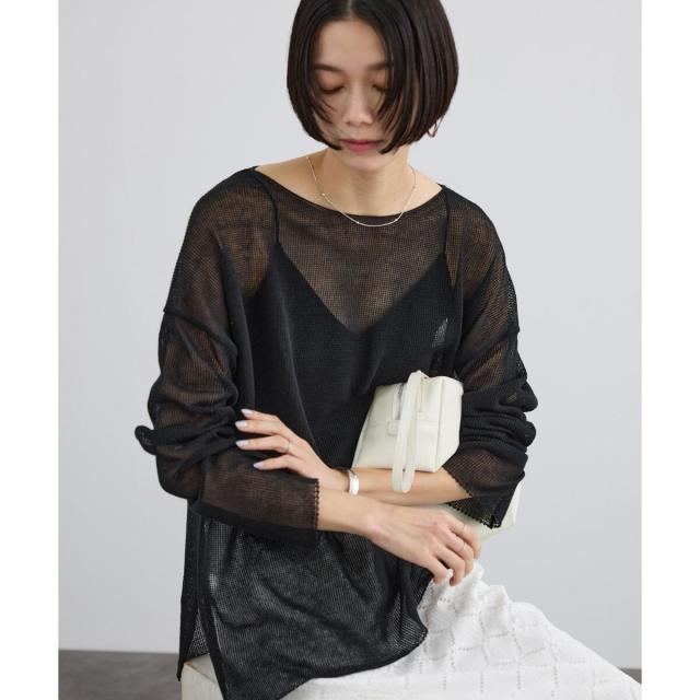 サロン アダム エ ロペ（SALON adam et rope’ ）/オーガニックリネンシアーボートネックプルオーバー_13