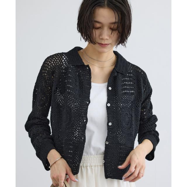 サロン アダム エ ロペ（SALON adam et rope’ ）/【WEB限定】ハンドクロシェカーディガン