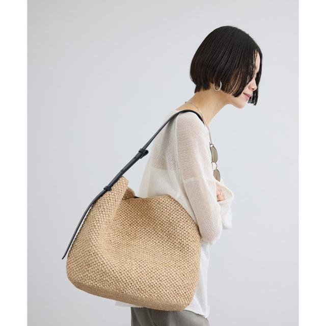 サロン アダム エ ロペ（SALON adam et rope’ ）/【W S（ドゥーブル）】レザーハンドルラフィアバッグ
