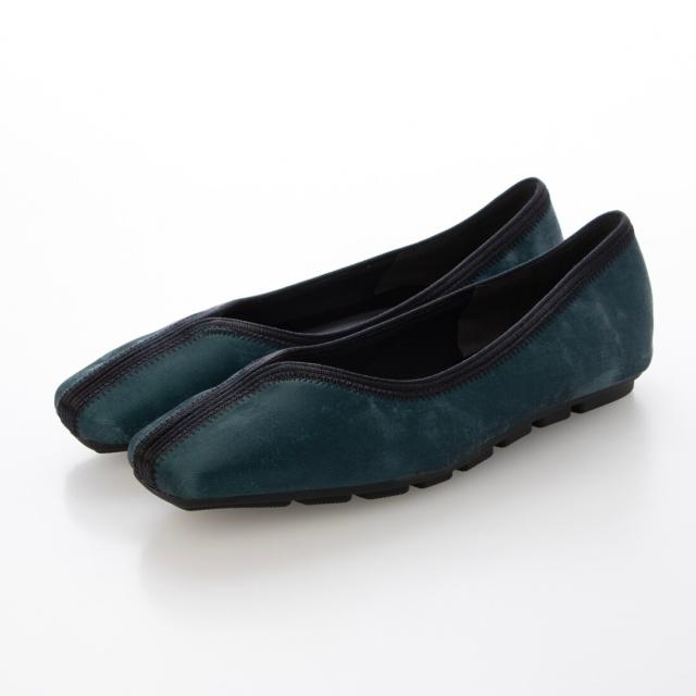 カリーノ（carino）/スクエアトゥ切り替えデザインフラットパンプスの