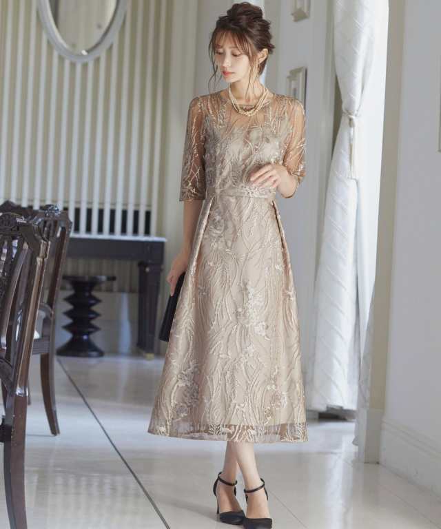 ドレスアン（Dress Ann）/刺繍パーティードレス結婚式ワンピースドレス