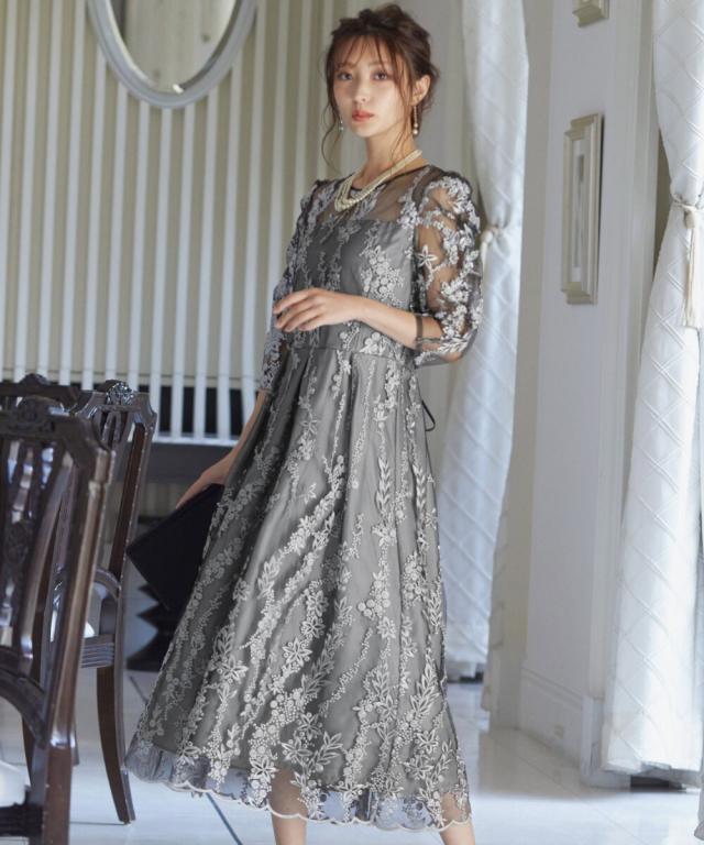 ドレスアン（Dress Ann）/刺繍パーティードレス結婚式ワンピースドレス