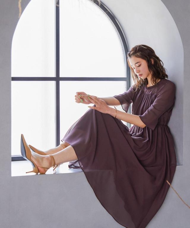 ニアナ/ギャザーシフォンワンピース