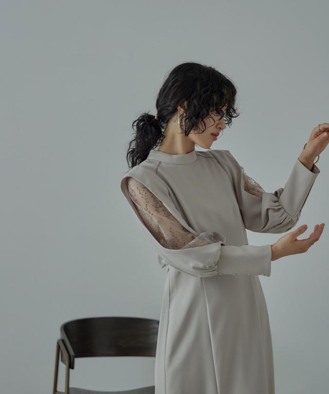 ドレスアン（Dress Ann）/スリーブスリット刺繍ドレス結婚式ワンピース