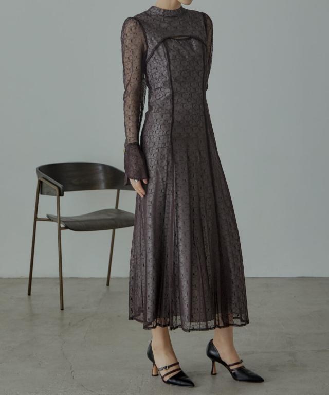 ドレスアン（Dress Ann）/ジオメトリックレースドレス結婚式ワンピース